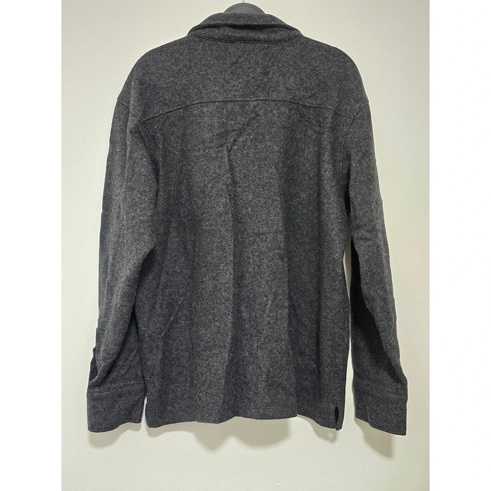 Banana Republic Wool Blend Shirt Jacket Mens SZ L Gray Shacket Heritage Layering
